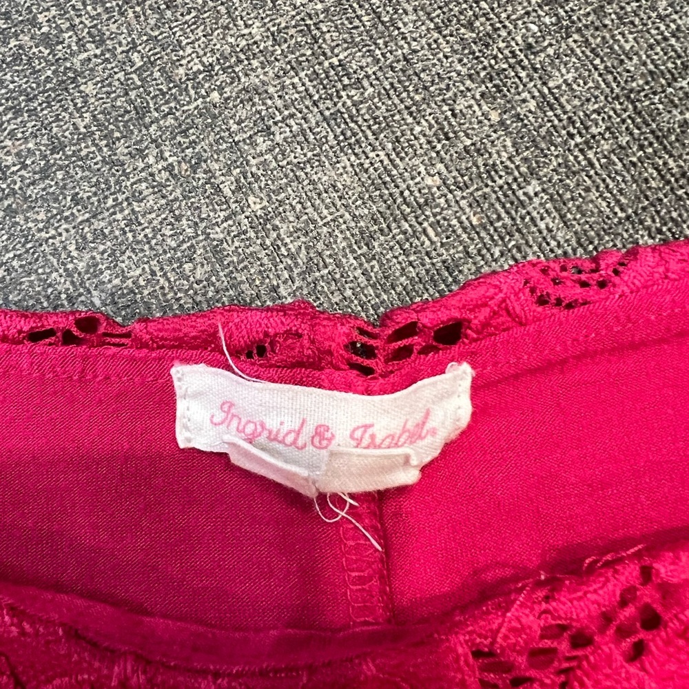 Ingrid and Isabel lace midi tailored maternity dress in pink size medium - Picture 4 of 10